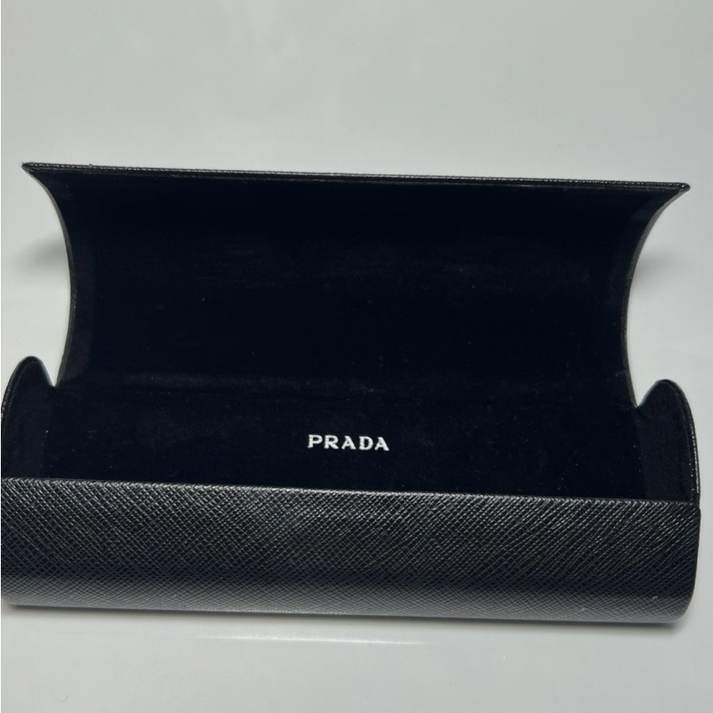 Prada Women's Acetate Black Cat-Eye Sunglasses. SPR 14W Black Green - Picture 15 of 16